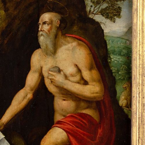 LATE 16THCENTURY ITALIAN SCHOOL SAINT JEROME THE PENITENT OLD MASTER RELIGIOUS PAINTING - ADDITIONAL PHOTO 6
