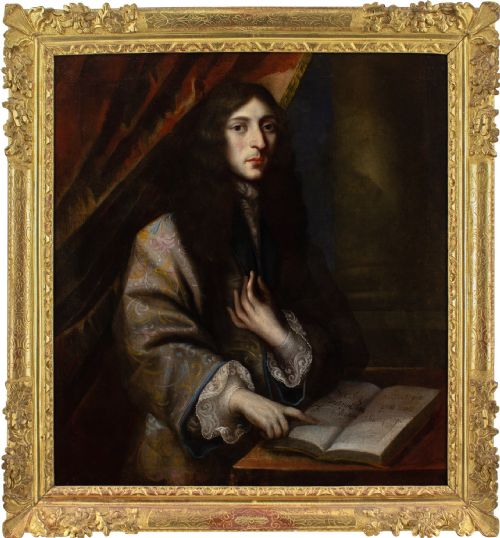 jacques d'agar circle portrait of a gentleman in a silk robe antique oil painting - CATEGORY: ANTIQUE ART - DATED 17TH CENTURY