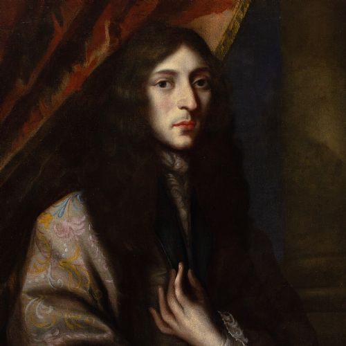 JACQUES D'AGAR CIRCLE PORTRAIT OF A GENTLEMAN IN A SILK ROBE ANTIQUE OIL PAINTING - ADDITIONAL PHOTO 5