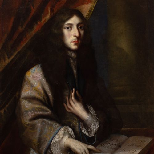 JACQUES D'AGAR CIRCLE PORTRAIT OF A GENTLEMAN IN A SILK ROBE ANTIQUE OIL PAINTING - ADDITIONAL PHOTO 6