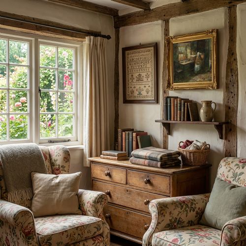 JOHN FALCONAR SLATER INTERIOR WITH WOMAN READING ANTIQUE OIL PAINTING - ADDITIONAL PHOTO 2