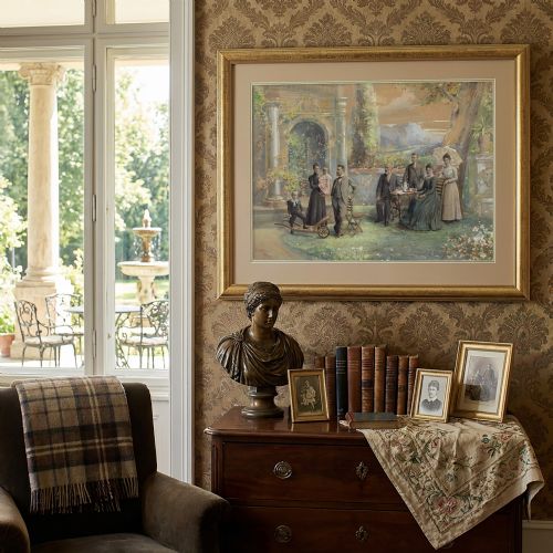 K K HOF ATELIER PIETZNER FAMILY PORTRAIT IN A GARDEN SETTING MIXED MEDIA - ADDITIONAL PHOTO 2