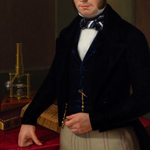 MID19THCENTURY FRENCH SCHOOL PORTRAIT OF A CHEMIST ANTIQUE OIL PAINTING - ADDITIONAL PHOTO 7