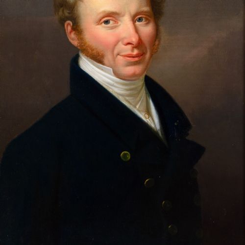 EARLY 19THCENTURY AUSTRIAN SCHOOL PORTRAIT OF A GENTLEMAN ANTIQUE OIL PAINTING - ADDITIONAL PHOTO 3