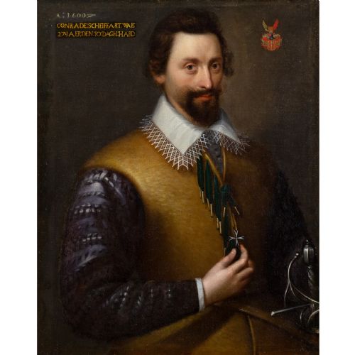 GORTZIUS GELDORP WORKSHOP ATTRIBUTED PORTRAIT OF CONRAD SCHEIFFART VON MERODE ZU WEILERSWIST ANTIQUE OIL PAINTING - ADDITIONAL PHOTO 1