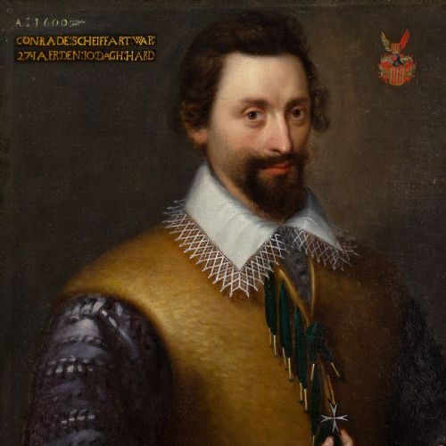 GORTZIUS GELDORP WORKSHOP ATTRIBUTED PORTRAIT OF CONRAD SCHEIFFART VON MERODE ZU WEILERSWIST ANTIQUE OIL PAINTING - ADDITIONAL PHOTO 4