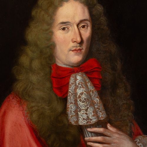 EARLY 18THCENTURY FLEMISH SCHOOL PORTRAIT OF A GENTLEMAN IN A RED ROBE ANTIQUE OIL PAINTING - ADDITIONAL PHOTO 5