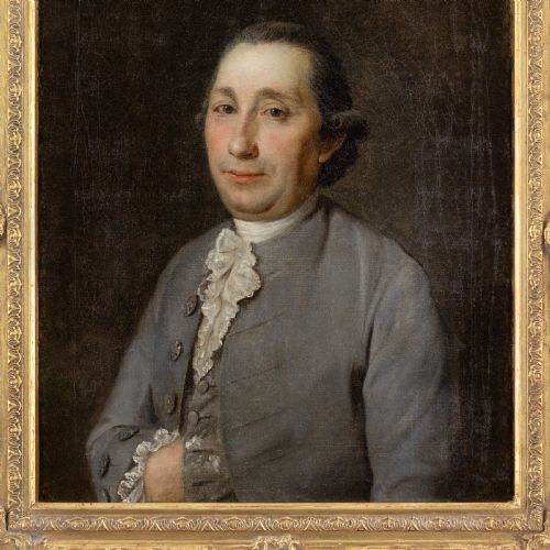MID18THCENTURY FRENCH SCHOOL PORTRAIT OF A GENTLEMAN WITH A LACE JABOT ANTIQUE OIL PAINTING - ADDITIONAL PHOTO 3