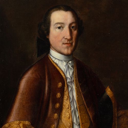 MID18THCENTURY TUSCAN SCHOOL PORTRAIT OF A GENTLEMAN HOLDING A LETTER ANTIQUE OIL PAINTING - ADDITIONAL PHOTO 2