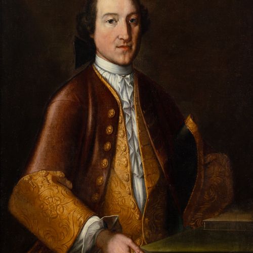 MID18THCENTURY TUSCAN SCHOOL PORTRAIT OF A GENTLEMAN HOLDING A LETTER ANTIQUE OIL PAINTING - ADDITIONAL PHOTO 5