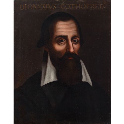 EARLY 17THCENTURY FRENCH SCHOOL PORTRAIT OF THE HUMANIST DENIS GODEFROY ANTIQUE OIL PAINTING - ADDITIONAL PHOTO 1