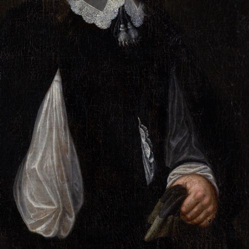 MID17THCENTURY FLEMISH SCHOOL PORTRAIT OF A GENTLEMAN ANTIQUE OIL PAINTING - ADDITIONAL PHOTO 6