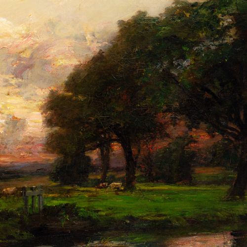JAMES CAMPBELL NOBLE RSA EVENING ANTIQUE OIL PAINTING - ADDITIONAL PHOTO 4