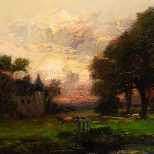 JAMES CAMPBELL NOBLE RSA EVENING ANTIQUE OIL PAINTING - ADDITIONAL PHOTO 5