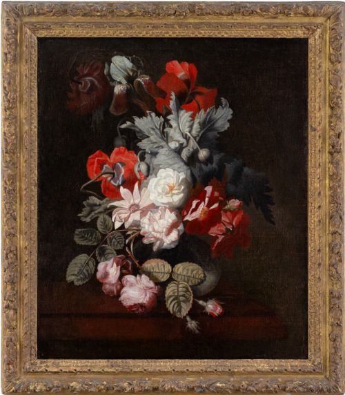 SIMON PIETERSZ VERELST ATTRIBUTED STILL LIFE WITH FLOWERS ANTRIQUE OIL PAINTING