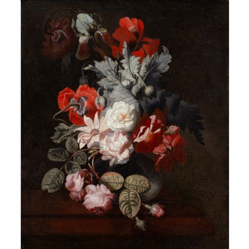 SIMON PIETERSZ VERELST ATTRIBUTED STILL LIFE WITH FLOWERS ANTRIQUE OIL PAINTING - ADDITIONAL PHOTO 1