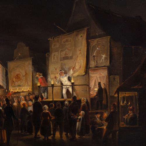 CHRISTOFFEL ALBERTUS VOS THE KERMIS IN AMSTERDAM ANTIQUE OIL PAINTING - ADDITIONAL PHOTO 2