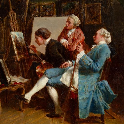 HENRI VAN WYK THE AMATEUR PAINTERS ANTIQUE OIL PAINTING - ADDITIONAL PHOTO 2