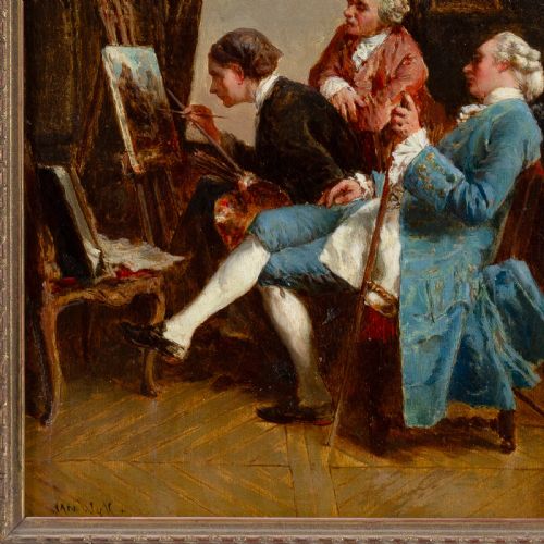HENRI VAN WYK THE AMATEUR PAINTERS ANTIQUE OIL PAINTING - ADDITIONAL PHOTO 5