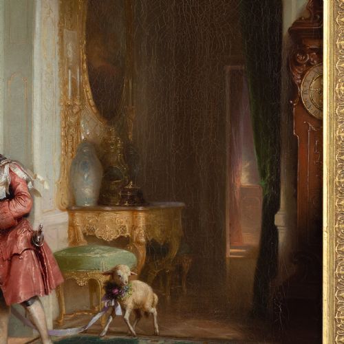 PANCRASZ KRLE A SURPRISE ANTIQUE OIL PAINTING - ADDITIONAL PHOTO 4