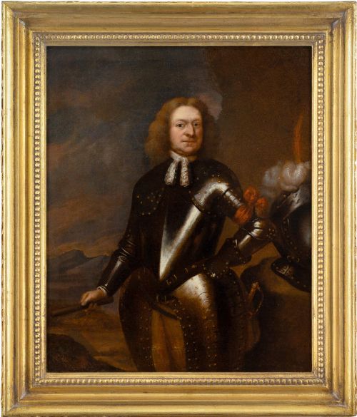 PHILIPPUS VILAIN PORTRAIT OF A GENTLEMAN IN ARMOUR ANTIQUE OIL PAINTING