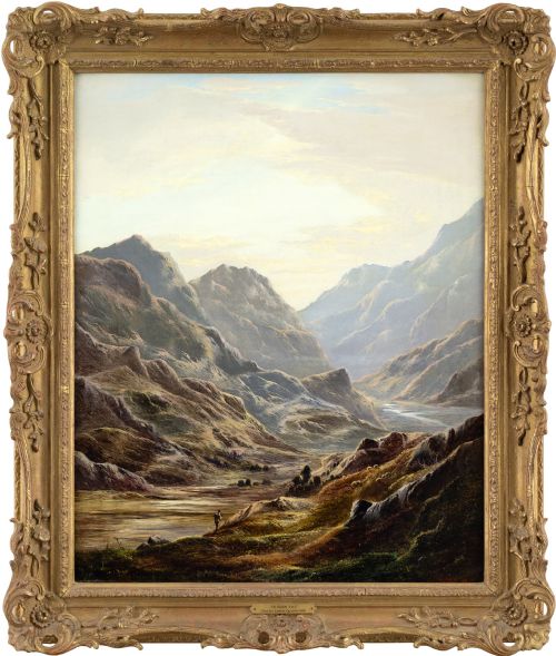 CHARLES LESLIE IN GLEN TILT ANTIQUE OIL PAINTING