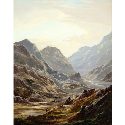 CHARLES LESLIE IN GLEN TILT ANTIQUE OIL PAINTING - ADDITIONAL PHOTO 1