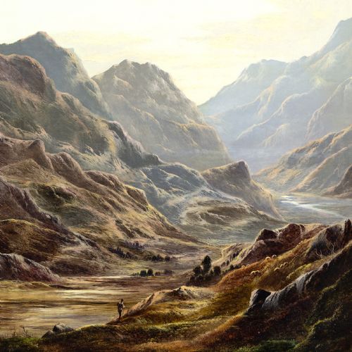 CHARLES LESLIE IN GLEN TILT ANTIQUE OIL PAINTING - ADDITIONAL PHOTO 2