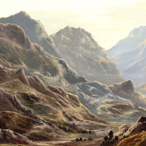 CHARLES LESLIE IN GLEN TILT ANTIQUE OIL PAINTING - ADDITIONAL PHOTO 4