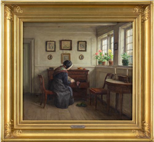 VALDEMAR MAGAARD A QUIET MORNING OIL PAINTING