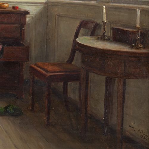 VALDEMAR MAGAARD A QUIET MORNING OIL PAINTING - ADDITIONAL PHOTO 5