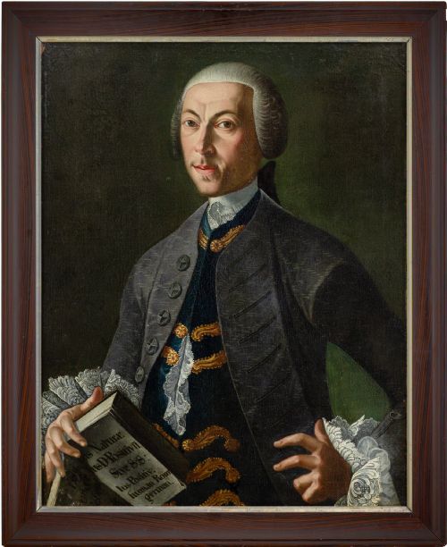 Mid 18th-century German School, Portrait of Dr Johann David Wechsler - Antique Oil Painting