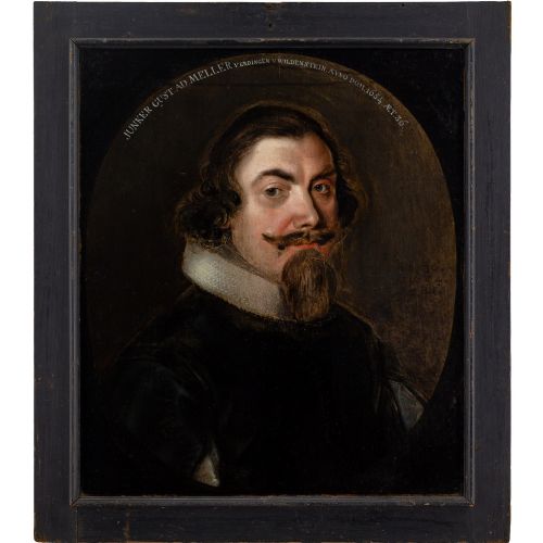 Mid-17th-century German School, Portrait of Gustavus Adolphus Meller of Erdingen & Wildenstein - Antique Oil Painting