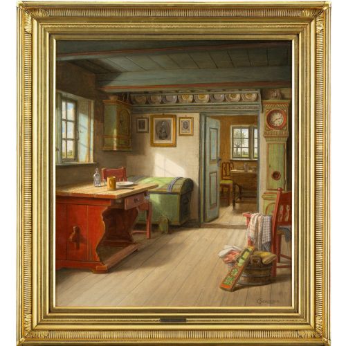 C. Sørensen, Interior - Antique Oil Painting