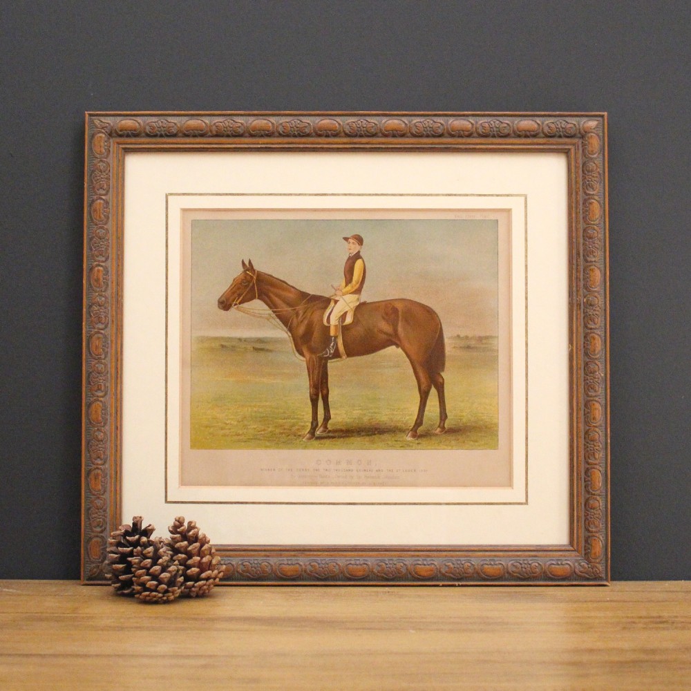 Antique Equestrian Print, English Race Horse & Jockey