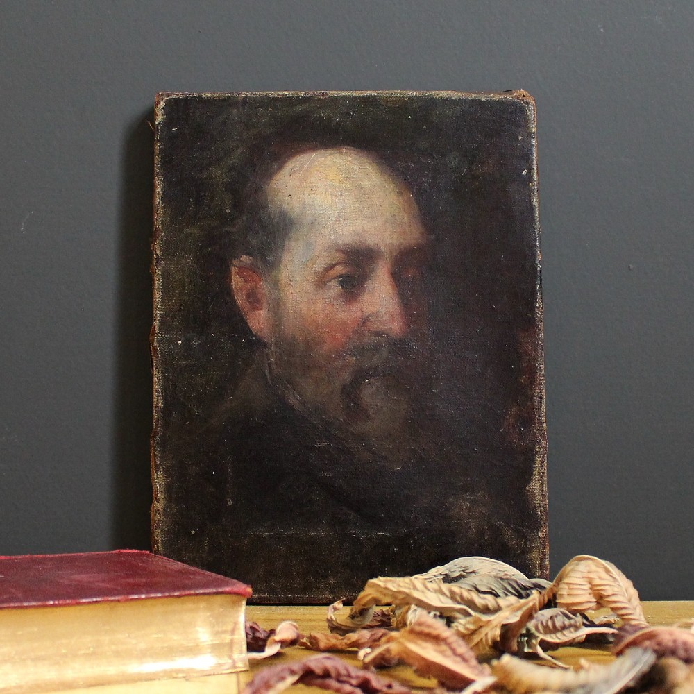 Hungarian Head Study Of A Bearded Gentleman, Small Antique Portrait
