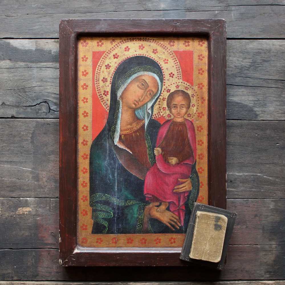 Gondos Ernöné After Naddo Ceccarelli, Antique Religious Icon, Tempera On Wood