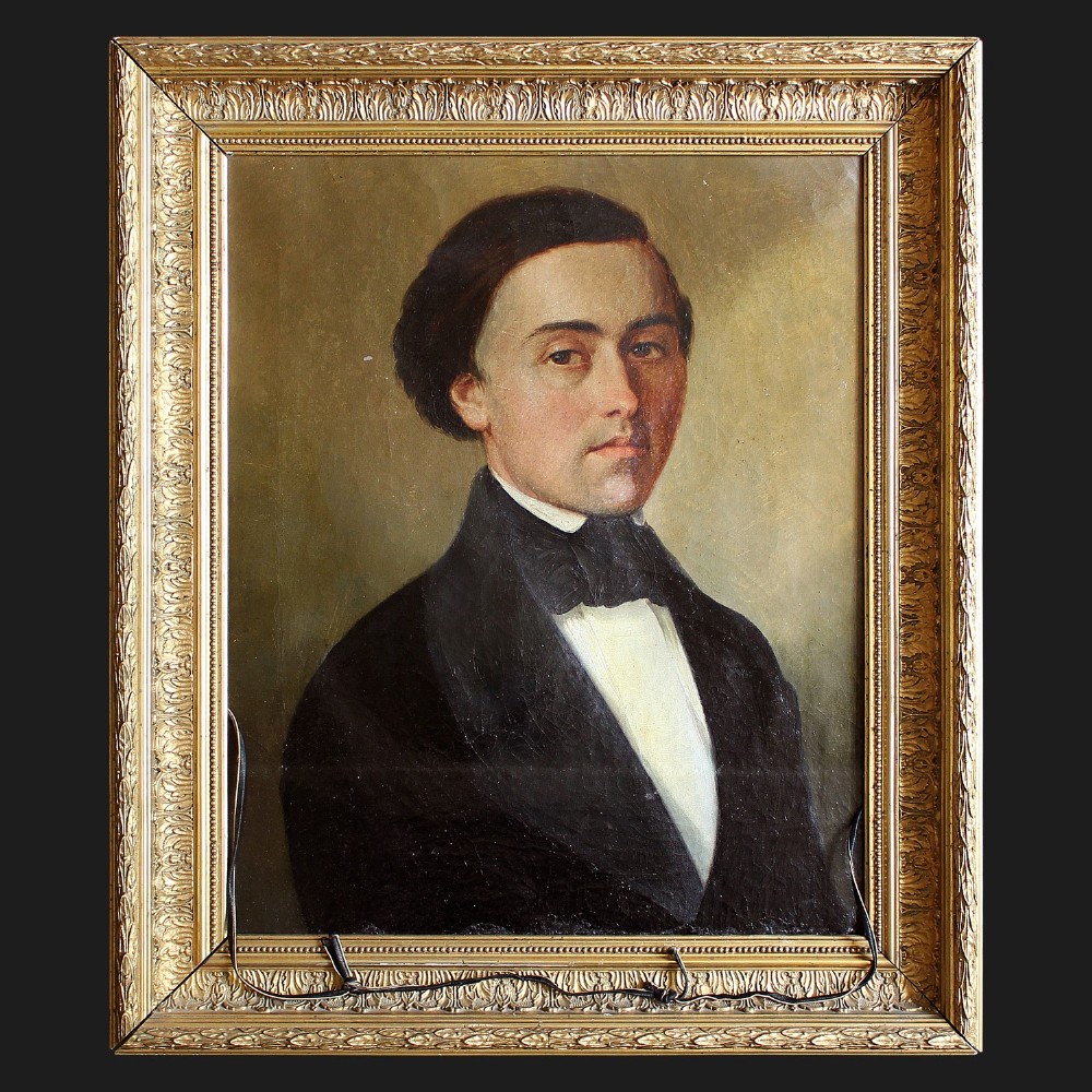 19th-Century Portrait Of Jean Royet, Antique Oil Painting, French
