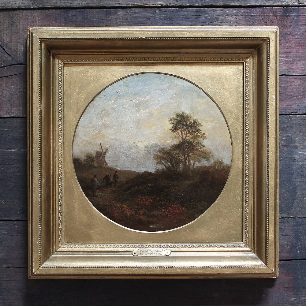 Emma Smythe, Suffolk Mill, Antique English Landscape Painting