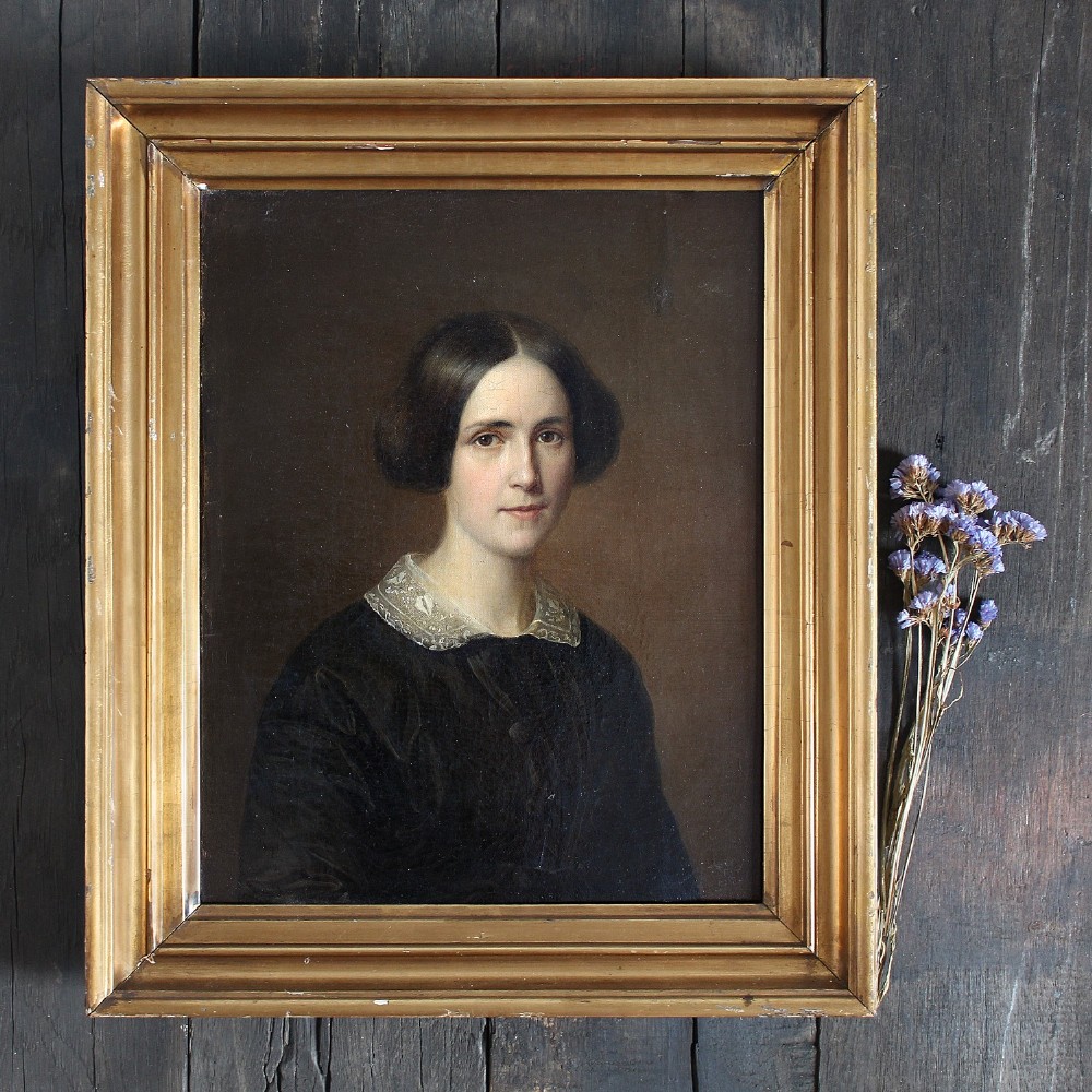 August Schiott, Portrait Of Antoinette Christiane Wulff, Fine 19th-Century Oil Painting
