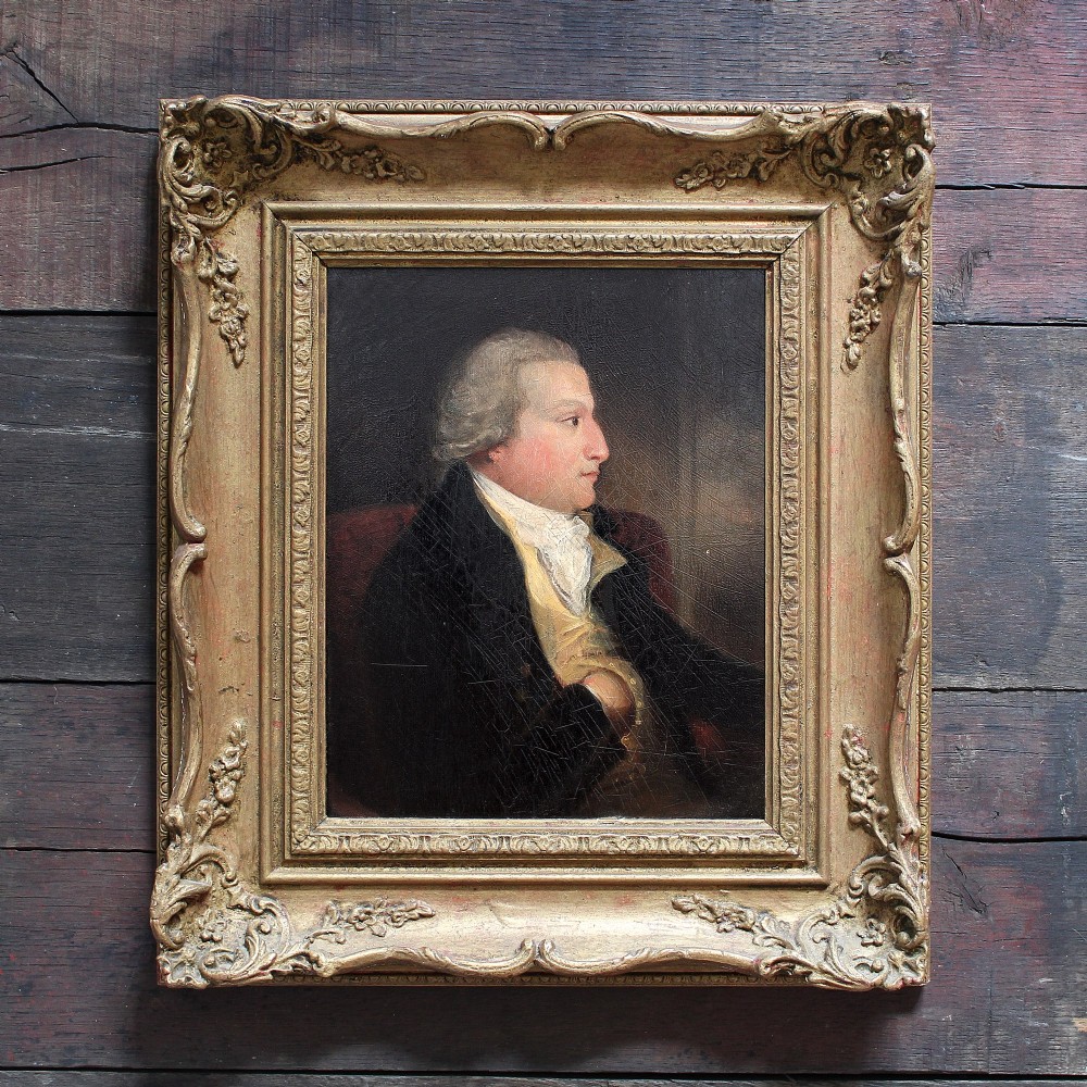 Late 18th-Century Portrait Of A Gentleman, Antique Oil Painting