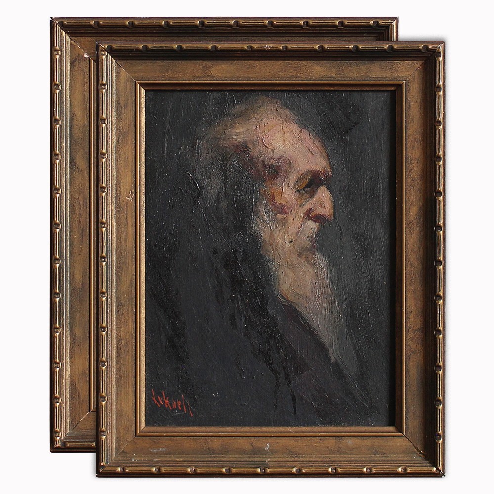 Johan Leksell, Pair Of Oil Studies, Portraits, 1920s, Swedish