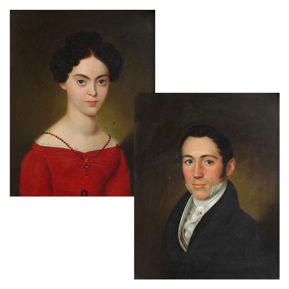 Pair Of Mid 19th-Century Continental Portraits