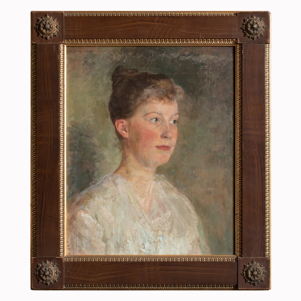 Gustav Wustmann, Portrait Of A Woman In White