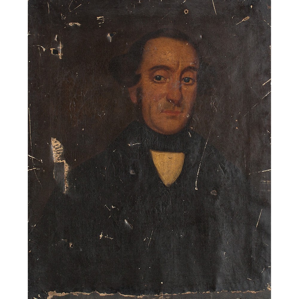 Tatty 19th Century Portrait of a Continental Gentleman