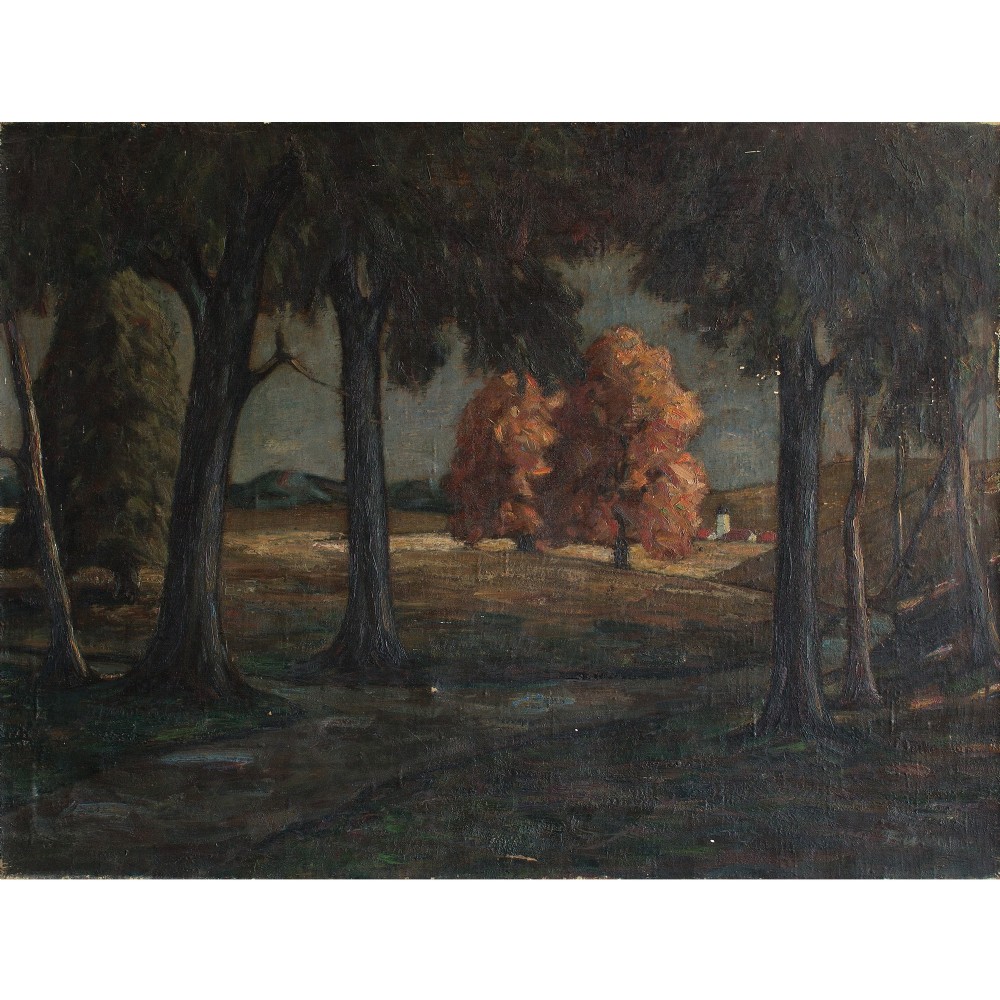 Early 20th-Century, German School, Dark Woods at Eventide