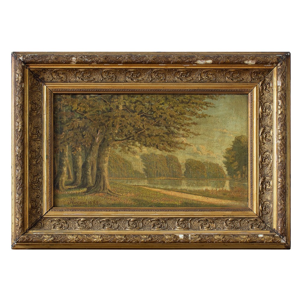 19th-Century Danish School Summertime Landscape With Lake
