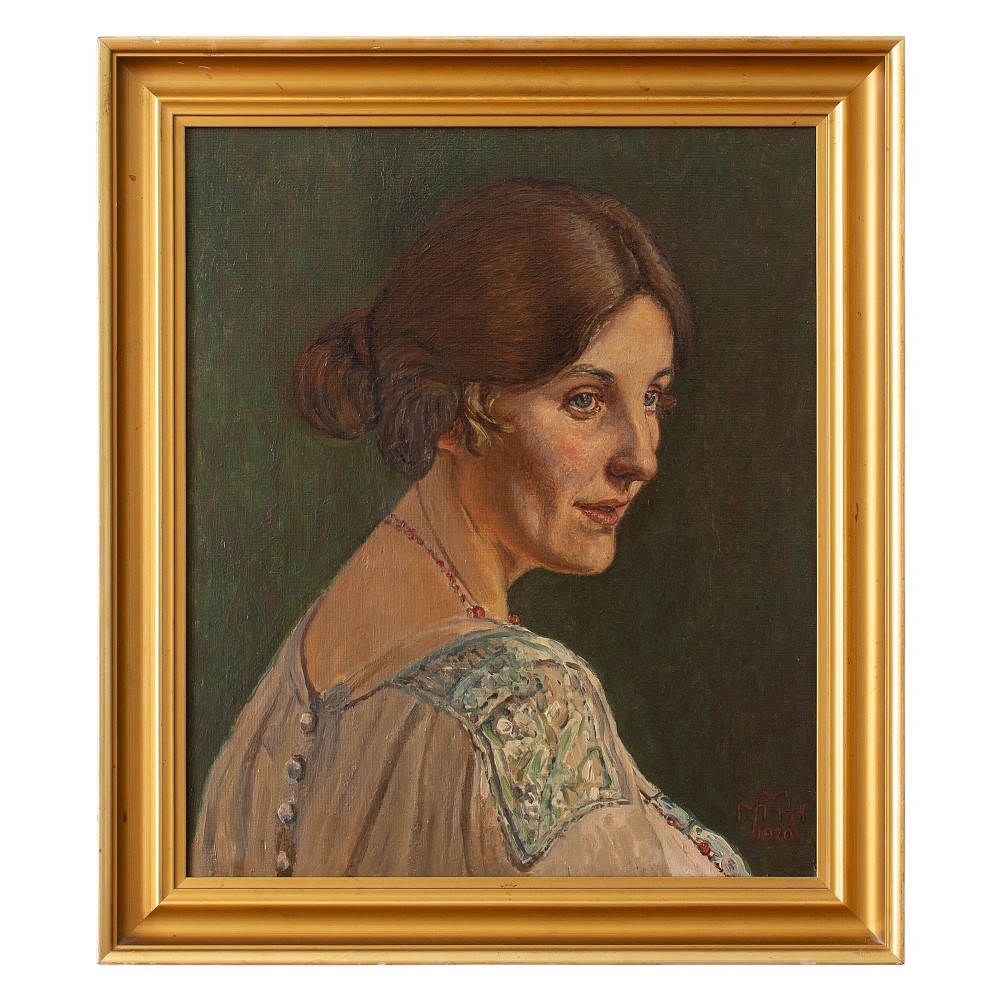 Early 20th-Century Danish School Portrait Of A Lady, 1920s