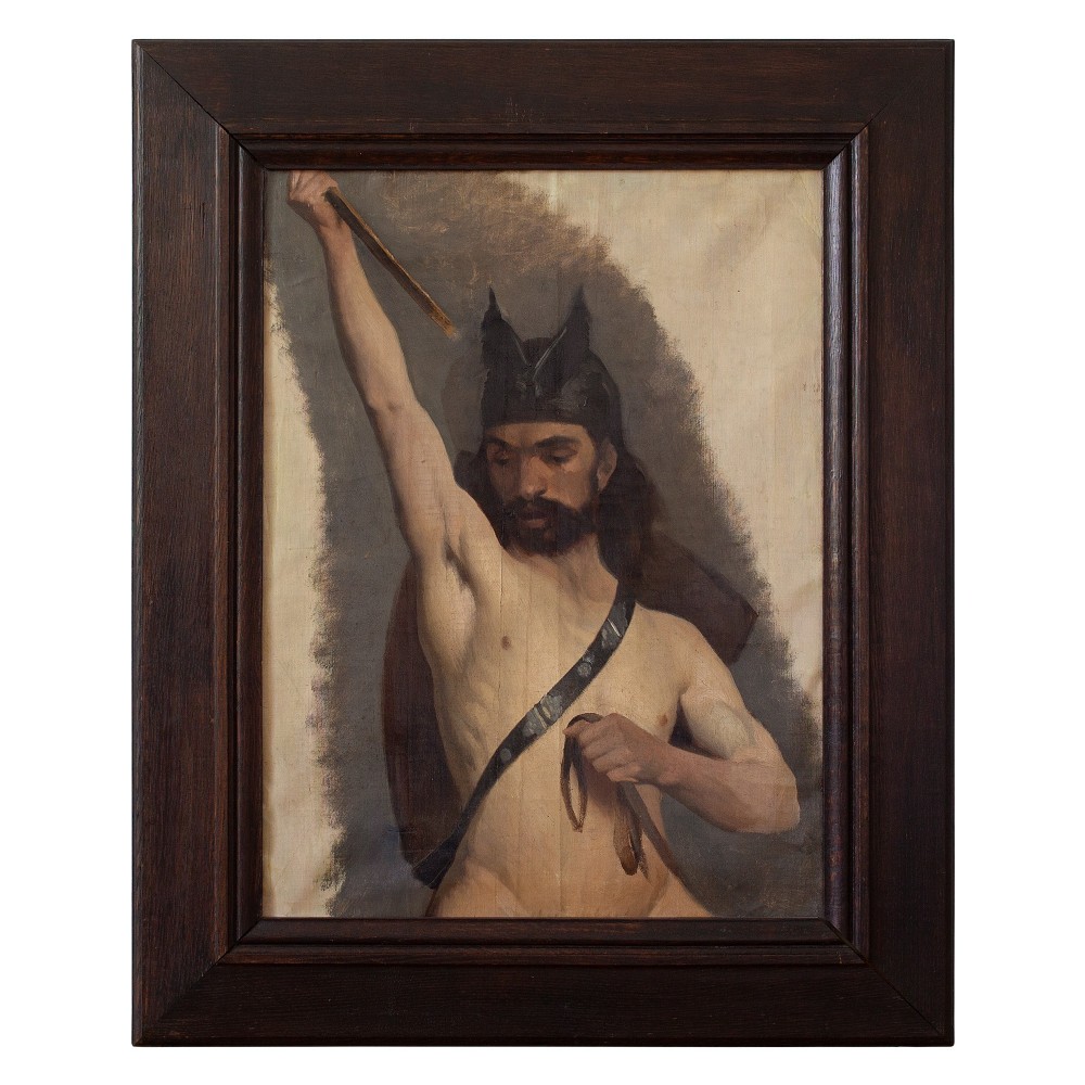Alexis Nys, 19th-Century Study Of A Warrior, Male Nude