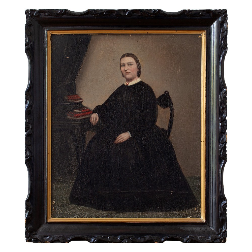 19th Century Swedish School Portrait Of Maria Birgitta, Oil Painting